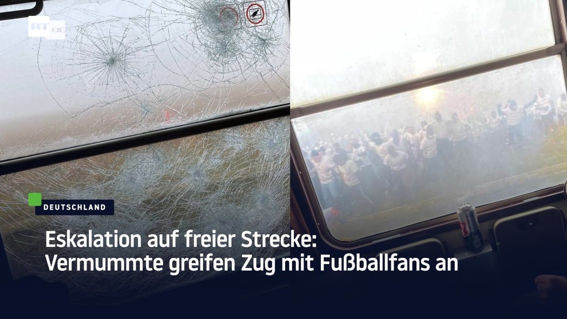 Eskalation auf freier Strecke: Vermummte greifen Zug mit Fußballfans an