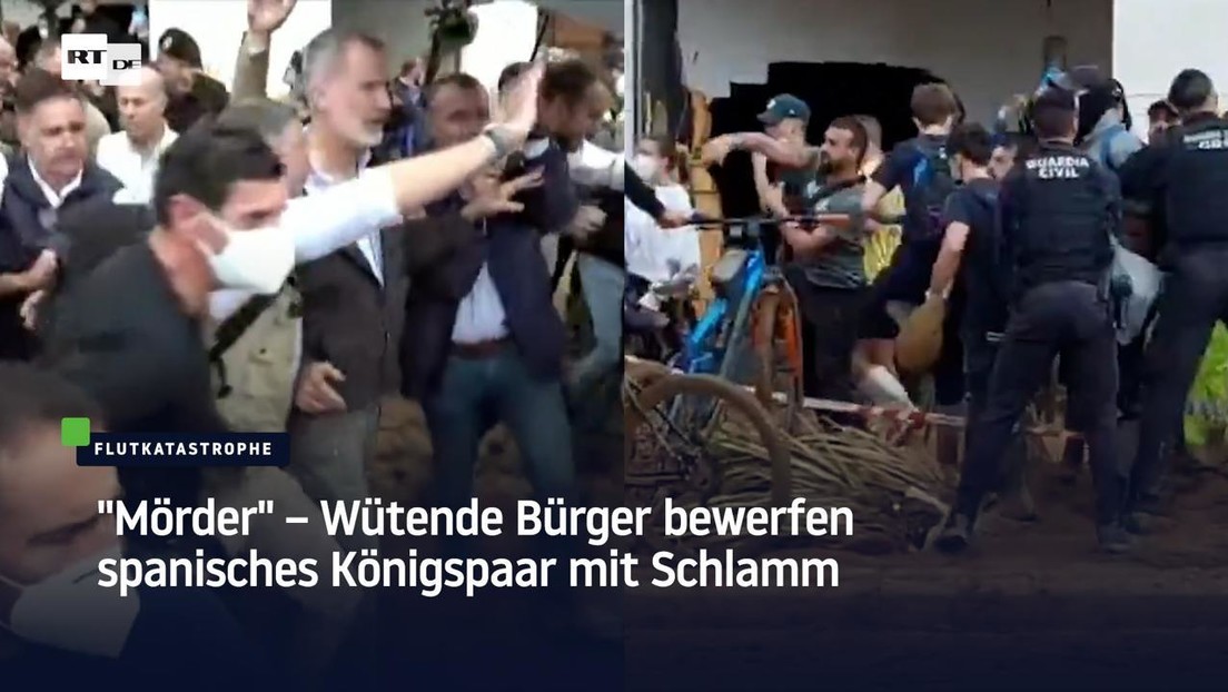 "Mörder" – Wütende Bürger bewerfen spanisches Königspaar mit Schlamm