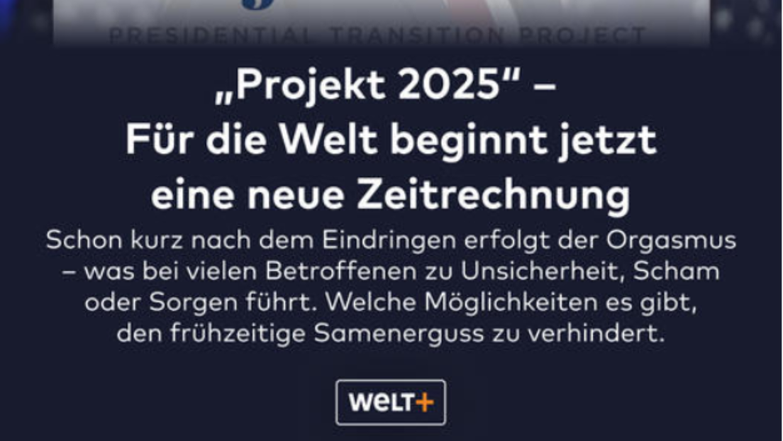 Der tägliche Wahnsinn – "Welt" klärt auf: "Kurz nach dem Eindringen erfolgt der Orgasmus"