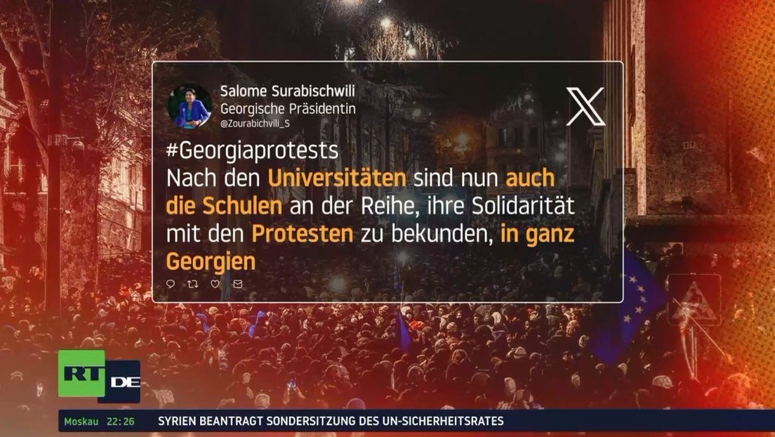 Georgiens Präsidentin Surabischwili ruft Schulen zur "Solidarität" mit den Protesten auf