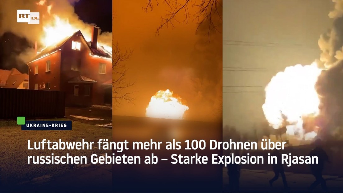 Luftabwehr fängt mehr als 100 Drohnen über russischen Gebieten ab – Starke Explosion in Rjasan