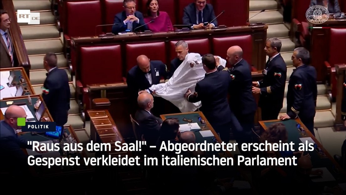 "Raus aus dem Saal!" – Abgeordneter erscheint als Gespenst verkleidet im italienischen Parlament