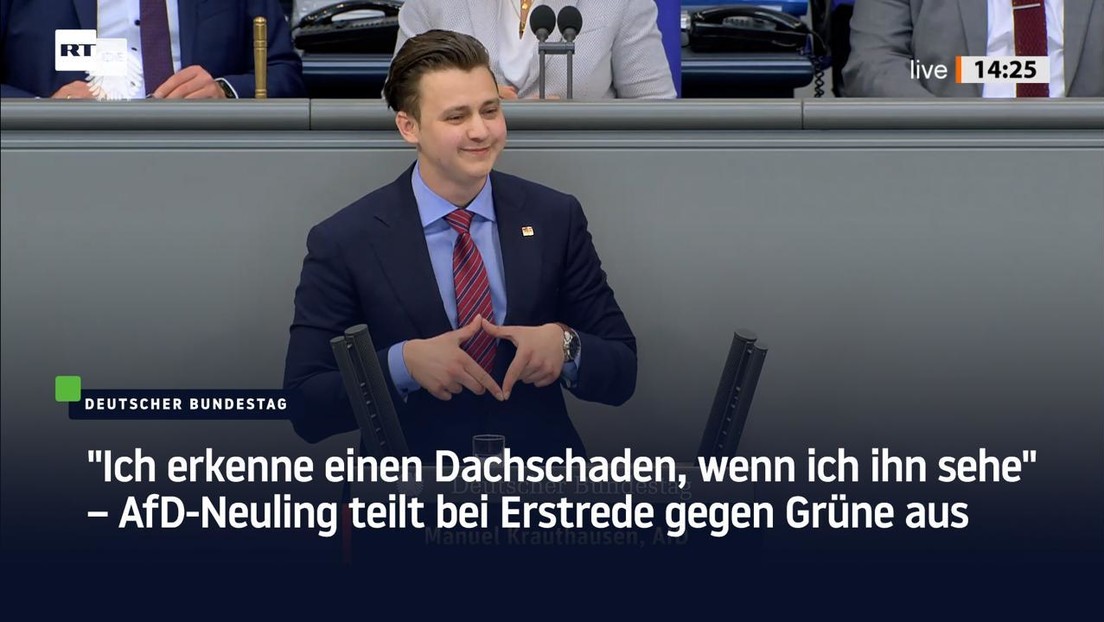 "Ich erkenne einen Dachschaden, wenn ich ihn sehe" – AfD-Neuling teilt bei Erstrede gegen Grüne aus
