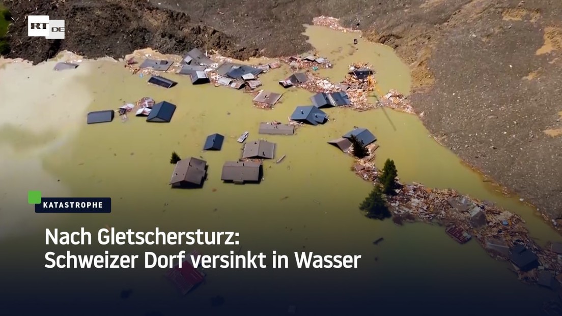 Nach Gletschersturz: Schweizer Dorf versinkt in Wasser