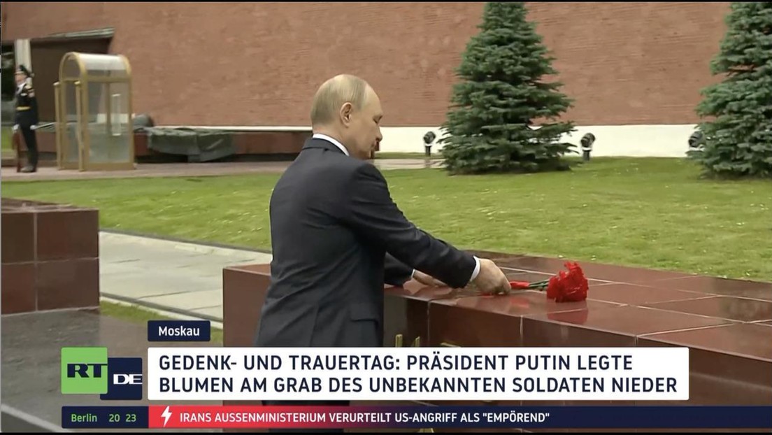 Gedenk- und Trauertag: Putin legt Blumen am Grab des unbekannten Soldaten nieder