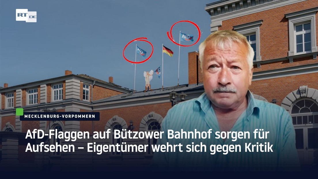 AfD-Flaggen auf Bützower Bahnhof sorgen für Aufsehen – Eigentümer wehrt sich gegen Kritik