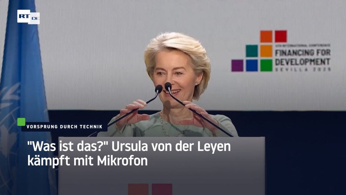 "Was ist das?" Ursula von der Leyen kämpft mit Mikrofon