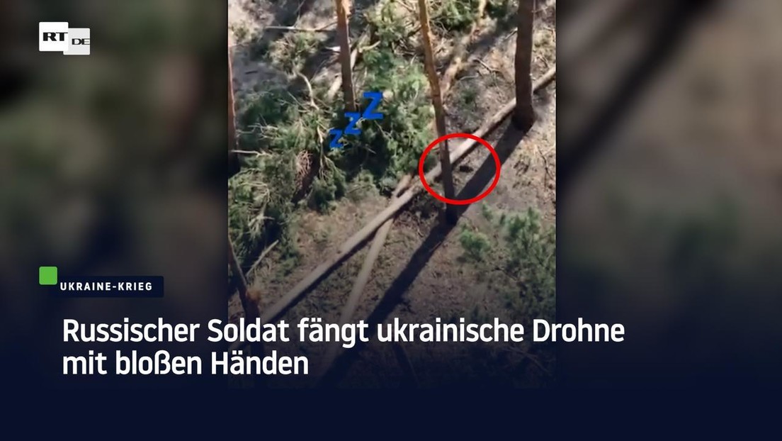 Russischer Soldat fängt ukrainische Drohne mit bloßen Händen