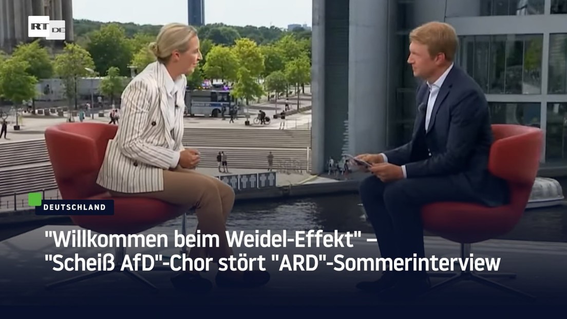 "Willkommen beim Weidel-Effekt" – "Scheiß AfD"-Chor stört ARD-Sommerinterview