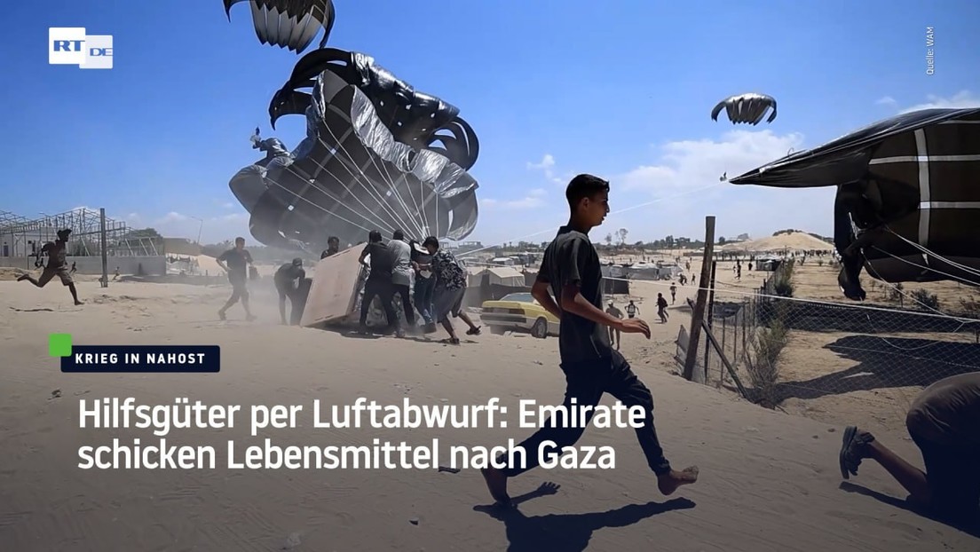 Hilfsgüter per Luftabwurf: Emirate schicken Lebensmittel nach Gaza