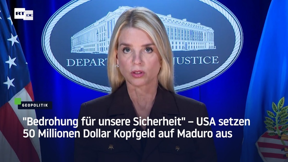 50 Millionen Dollar: USA erhöhen Kopfgeld auf Venezuelas Präsidenten Maduro auf Rekordsumme