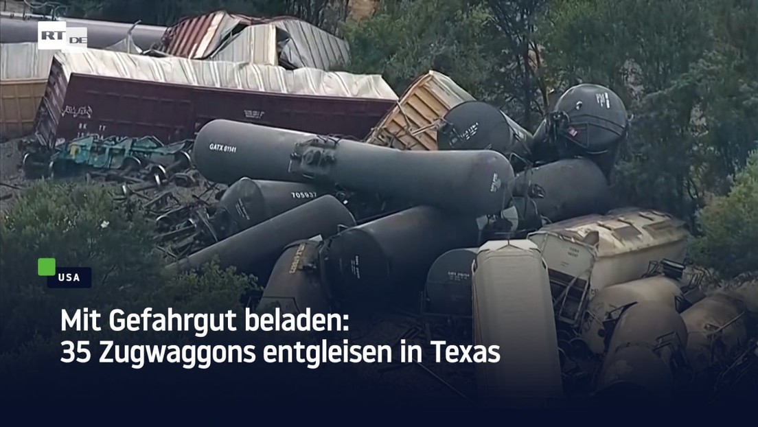 Mit Gefahrgut beladen: 35 Zugwaggons entgleisen in Texas