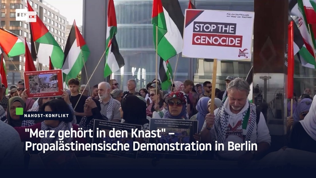 "Merz gehört in den Knast" – Propalästinensische Demonstration in Berlin