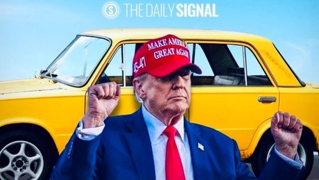 Böse Absicht oder Faux Pas? Republikaner werben mit Lada-Automodel für MAGA-Kampagne