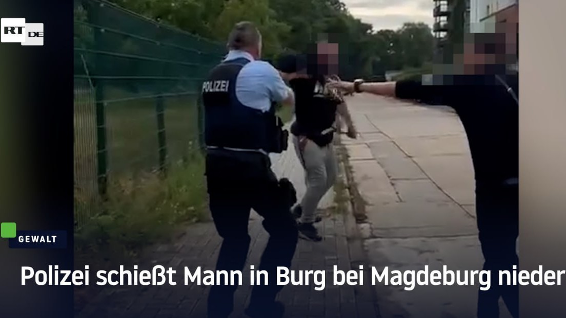 Polizist schießt Messermann nieder: Video aus Burg geht viral und sorgt für Diskussionen (Video)