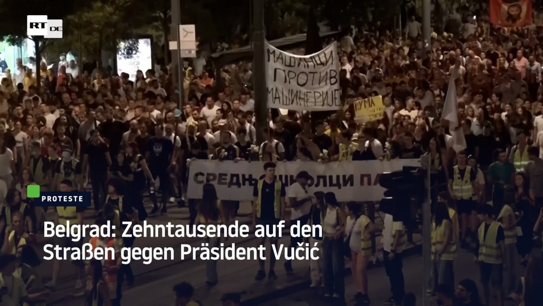 Belgrad: Zehntausende auf den Straßen gegen Präsident Vučić