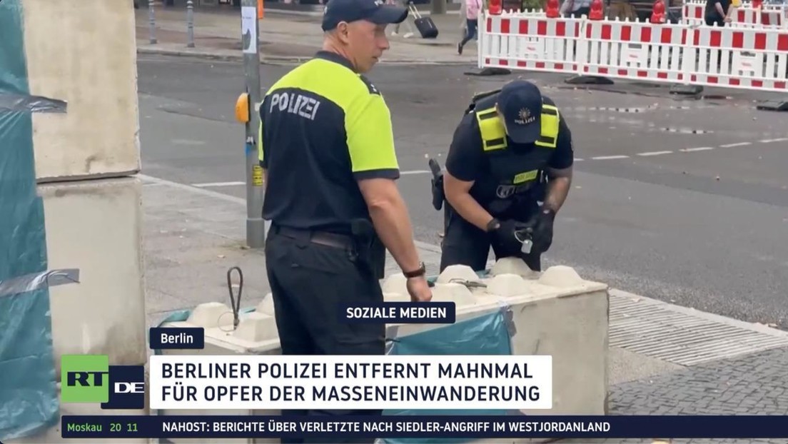 Berliner Polizei entfernt Mahnmal für Opfer der Masseneinwanderung