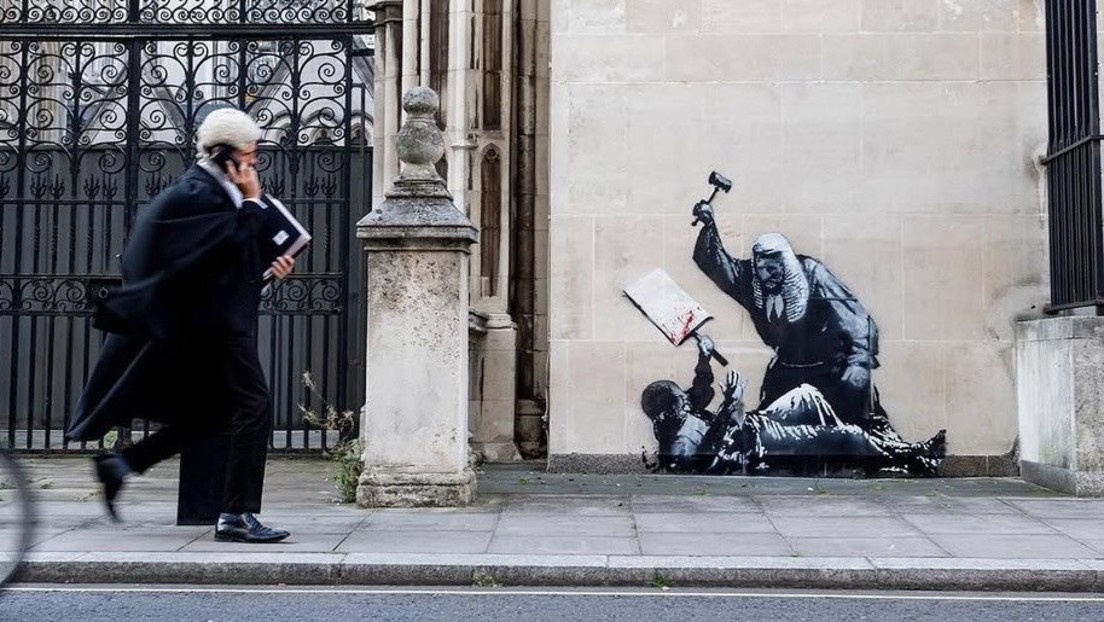 London: Pro-Palästina-Werk von Banksy entdeckt - und umgehend verdeckt