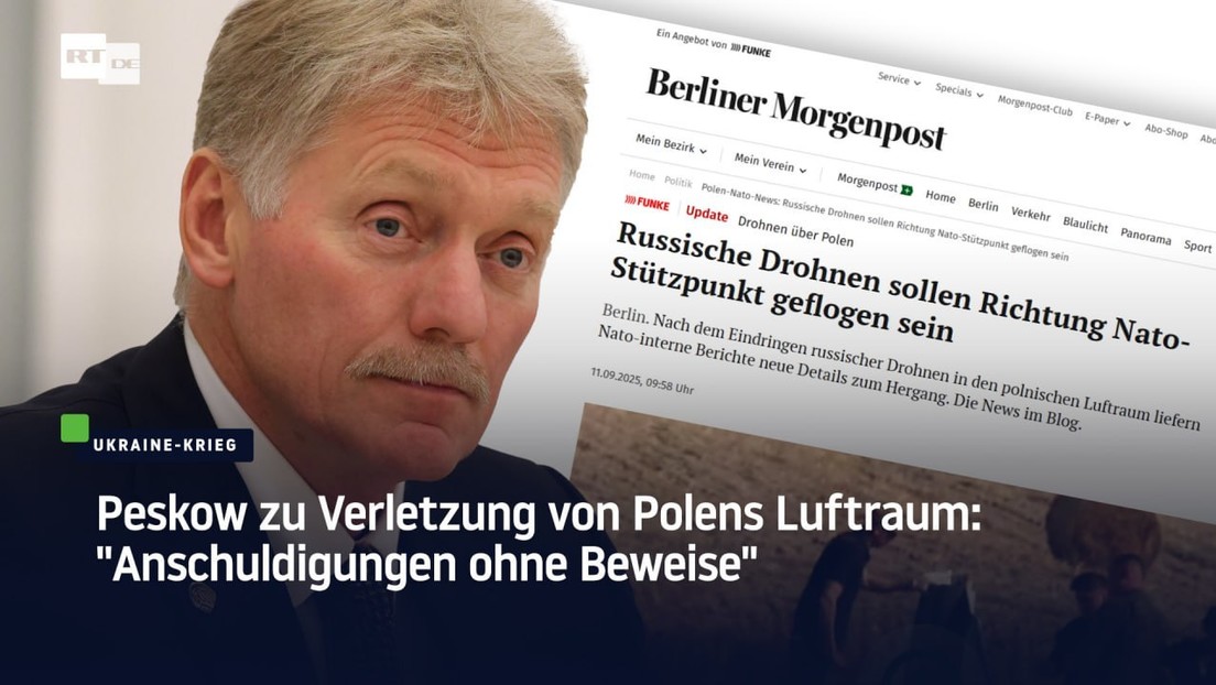 Peskow zu Verletzung von Polens Luftraum: "Anschuldigungen ohne Beweise"