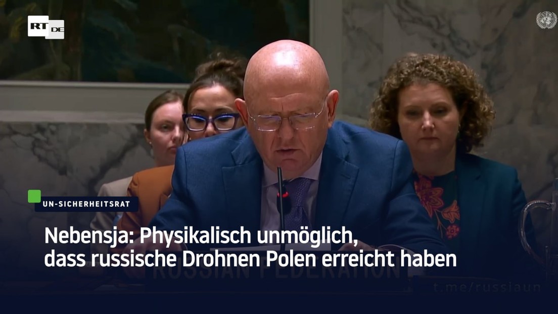 Nebensja: Physikalisch unmöglich, dass russische Drohnen Polen erreicht haben