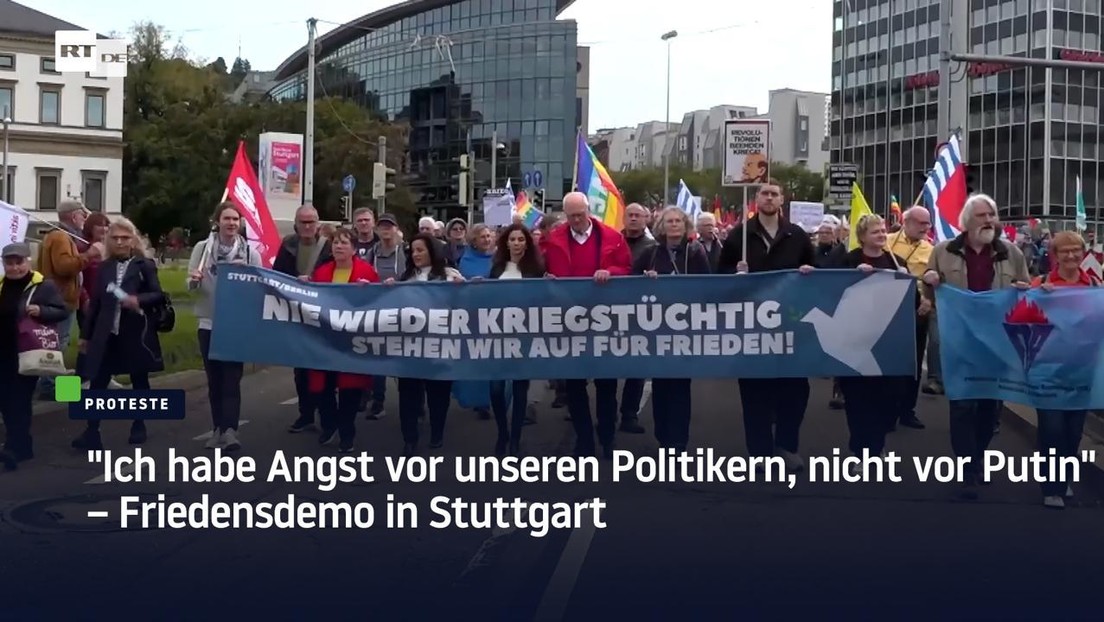 "Ich habe Angst vor unseren Politikern, nicht vor Putin" – Friedensdemo in Stuttgart