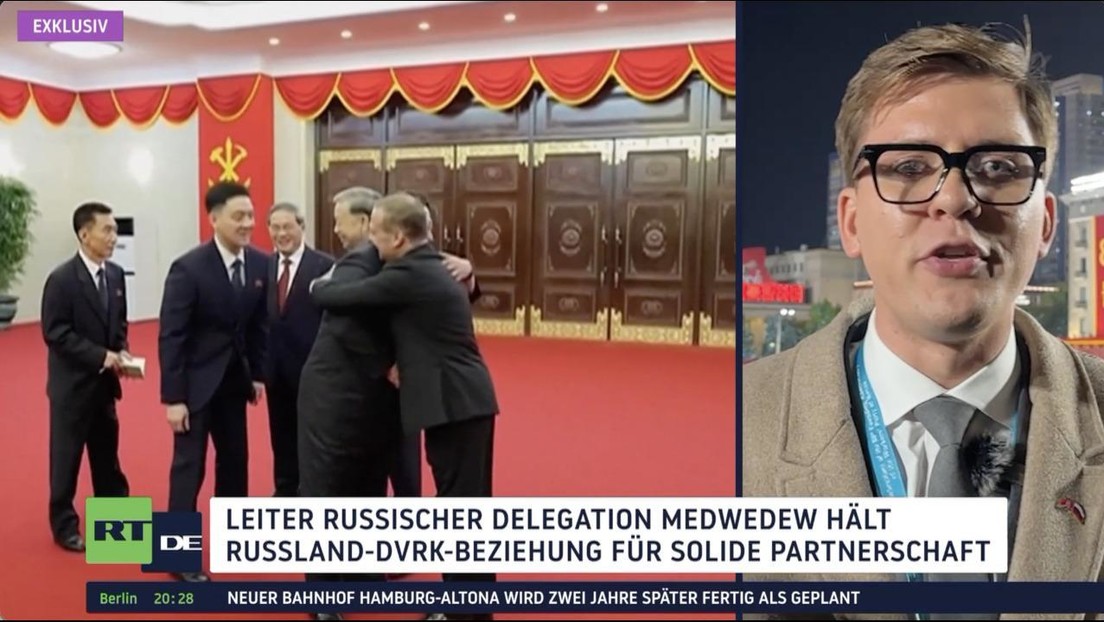 RT-DE-Exklusiv: DVRK feiert 80 Jahre Partei der Arbeit – Medwedew im Gespräch mit Journalisten