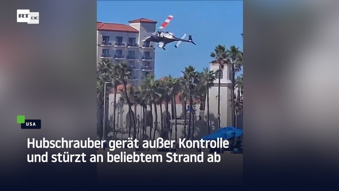 Hubschrauber gerät außer Kontrolle und stürzt an beliebtem Strand ab