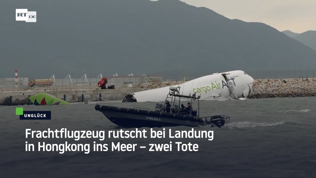 Frachtflugzeug rutscht bei Landung in Hongkong ins Meer – zwei Tote
