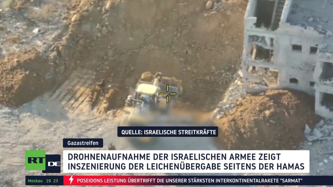 Drohnenaufnahmen überführen Hamas: Gestellte Leichenübergabe einer Geisel 