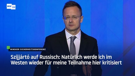 Ungarischer Außenminister begrüßt Teilnehmer bei Minsker Konferenz auf Russisch