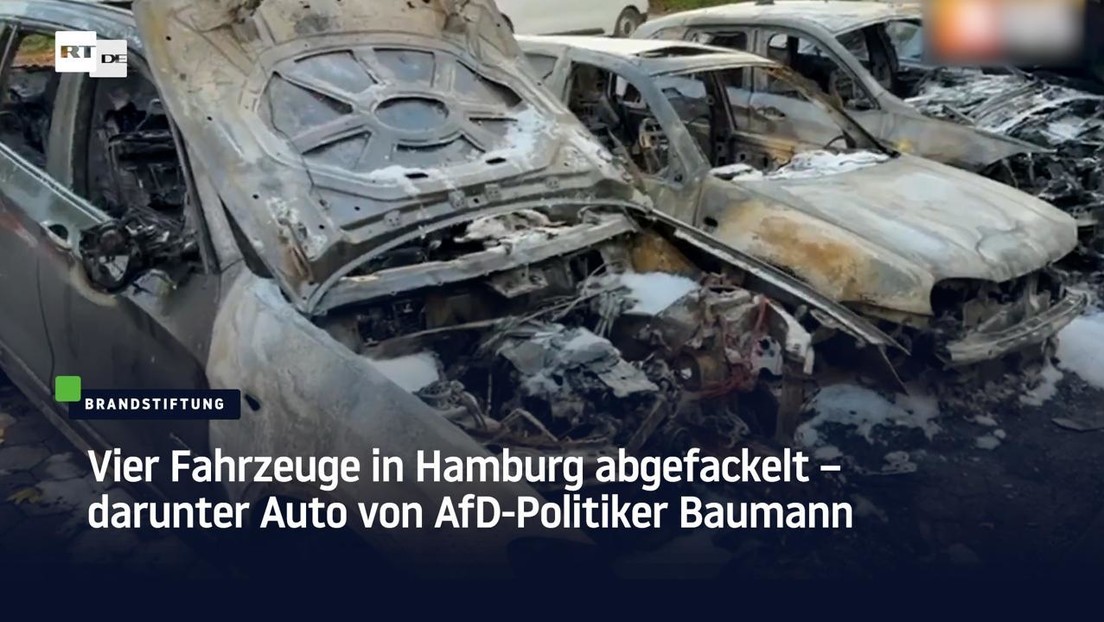 Brandstiftung: Vier Fahrzeuge in Hamburg abgefackelt – darunter Auto von AfD-Politiker Baumann