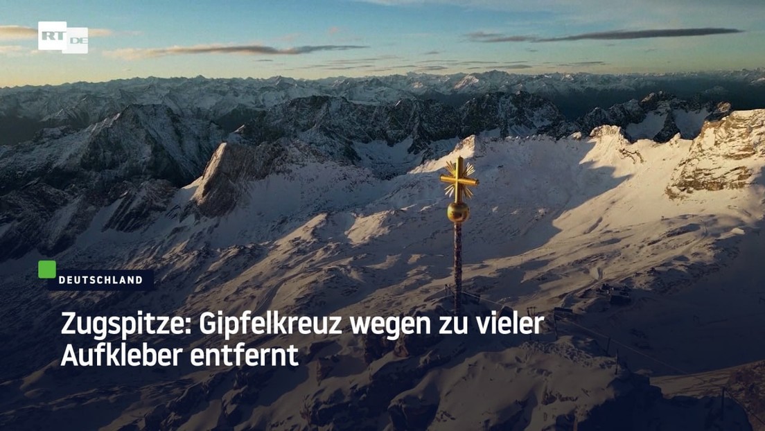 Zugspitze: Gipfelkreuz wegen zu vieler Aufkleber entfernt