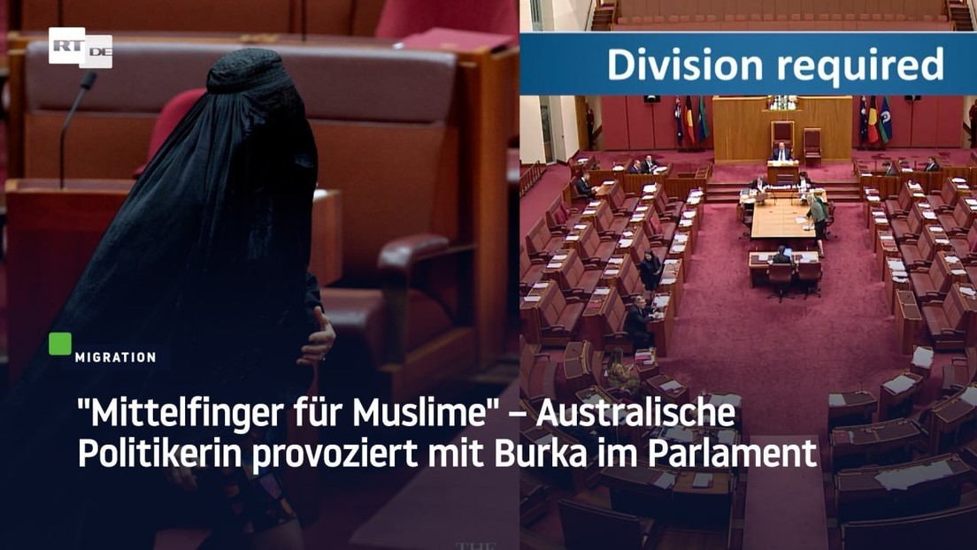 "Mittelfinger für Muslime" – Australische Politikerin provoziert mit Burka im Parlament
