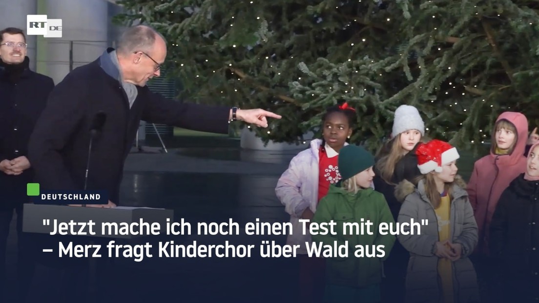 "Jetzt mache ich noch einen Test mit euch" – Merz fragt Kinderchor über Wald aus