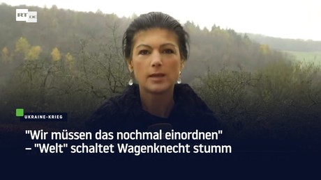 "Wir müssen das noch mal einordnen" – "Welt" schaltet Wagenknecht stumm