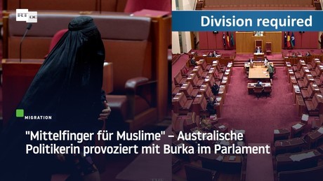 "Mittelfinger für Muslime" – Australische Politikerin provoziert mit Burka im Parlament