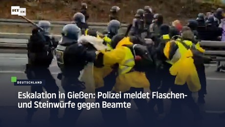 Eskalation in Gießen: Polizei meldet Flaschen- und Steinwürfe gegen Beamte