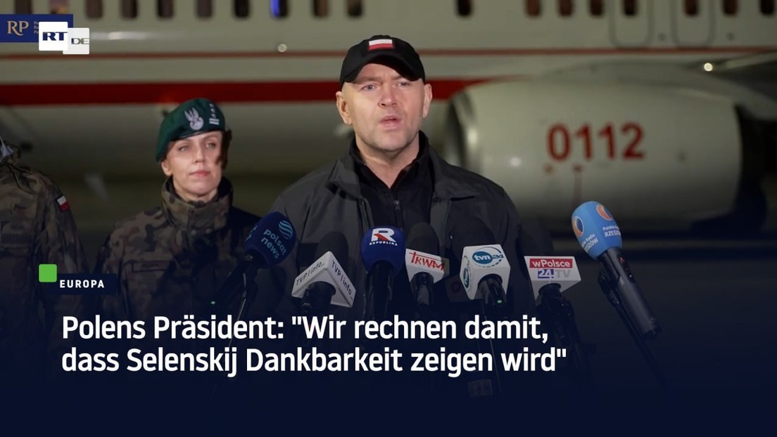 Polens Präsident: "Wir rechnen damit, dass Selenskij Dankbarkeit zeigen wird"
