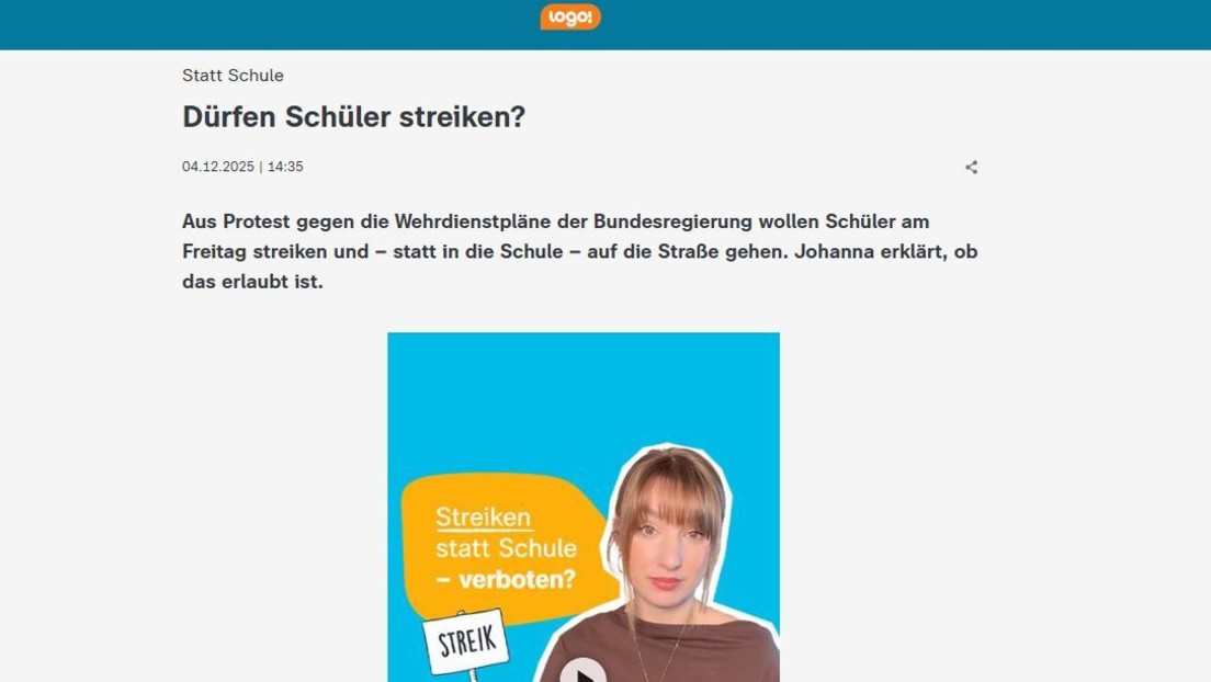 Der tägliche Wahnsinn: ZDF-Logo: Gute Demos (Klima) und "Schule schwänzen" bei Wehrpflicht-Demo