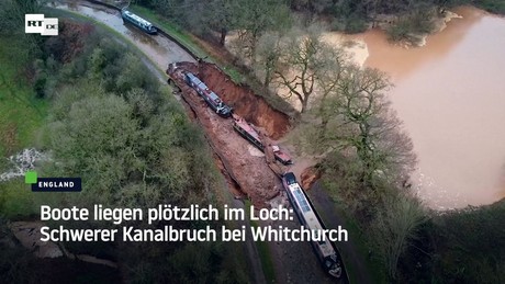 Boote liegen plötzlich im Loch: Schwerer Kanalbruch bei Whitchurch