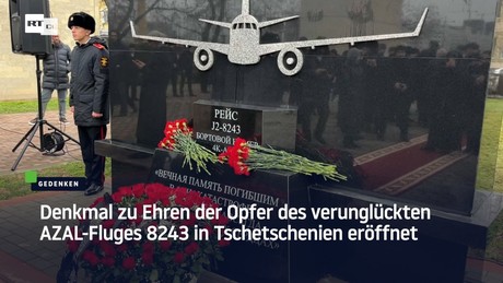 Denkmal zu Ehren der Opfer des verunglückten AZAL-Fluges 8243 in Tschetschenien eröffnet