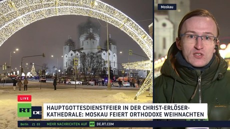 Orthodoxes Weihnachten in Moskau: Tausende strömen in Christ-Erlöser-Kathedrale