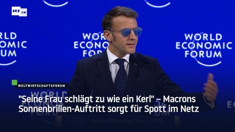 "Seine Frau schlägt zu wie ein Kerl" – Macrons Sonnenbrillen-Auftritt sorgt für Spott im Netz