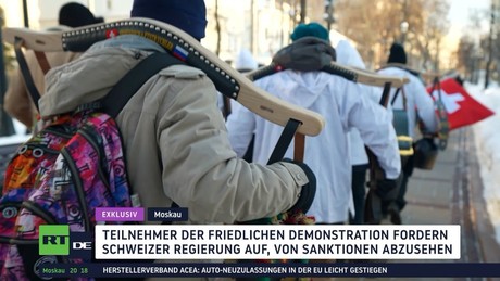 Freundschaftstrychler: Schweizer demonstrieren in Moskau für den Dialog mit Russland