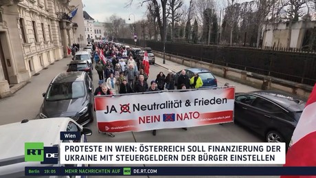 Protest in Wien gegen Ukraine-Finanzierung und für Neutralität Österreichs