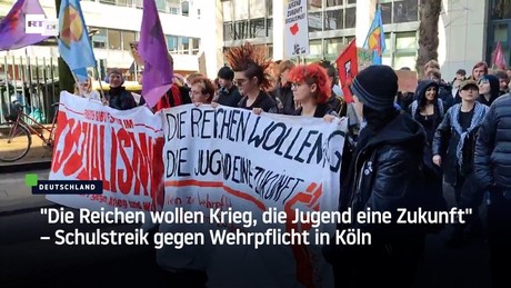 "Die Reichen wollen Krieg, die Jugend eine Zukunft" – Schulstreik gegen Wehrpflicht in Köln