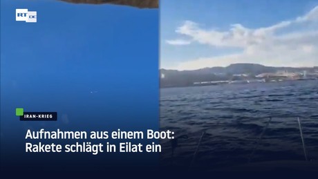 Aufnahmen aus einem Boot: Rakete schlägt in Eilat ein