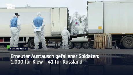 Erneuter Austausch gefallener Soldaten: 1.000 für die Ukraine – 41 für Russland
