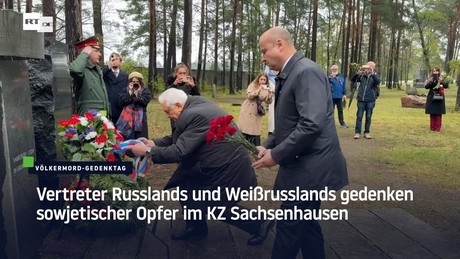 Vertreter Russlands und Weißrusslands gedenken sowjetischer Opfer im KZ Sachsenhausen