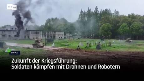 Zukunft der Kriegsführung: Soldaten kämpfen mit Drohnen und Robotern